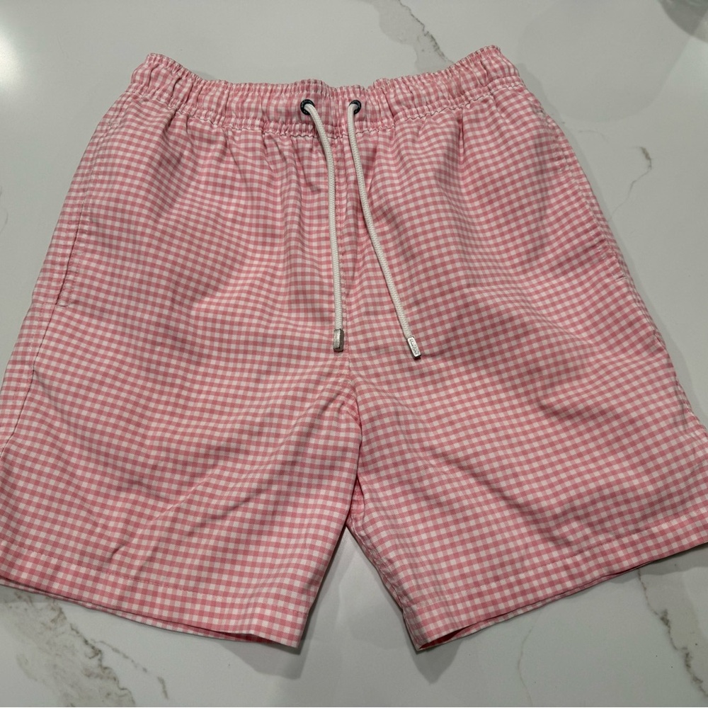 Brooks Brothers Pink Checkered Swim Trunks